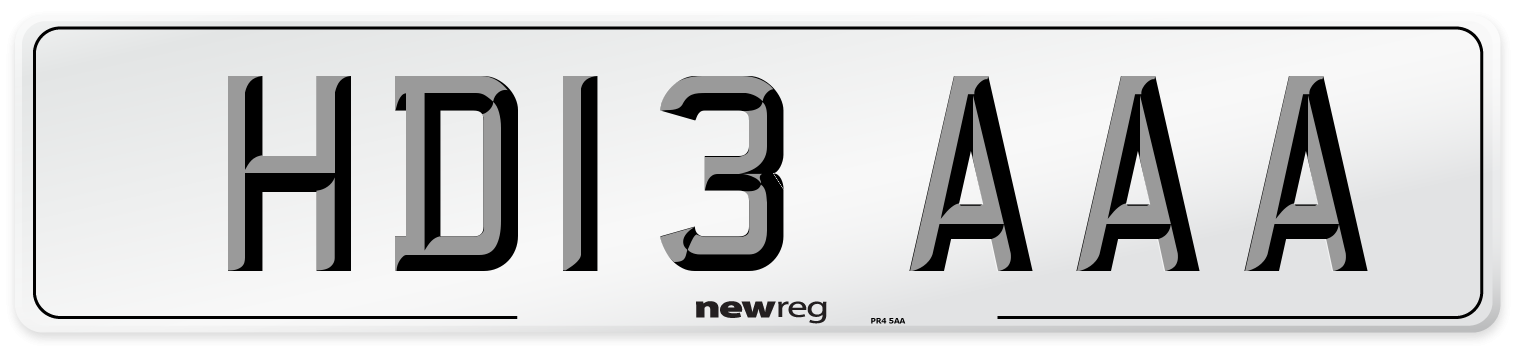 HD13 AAA Number Plate from New Reg